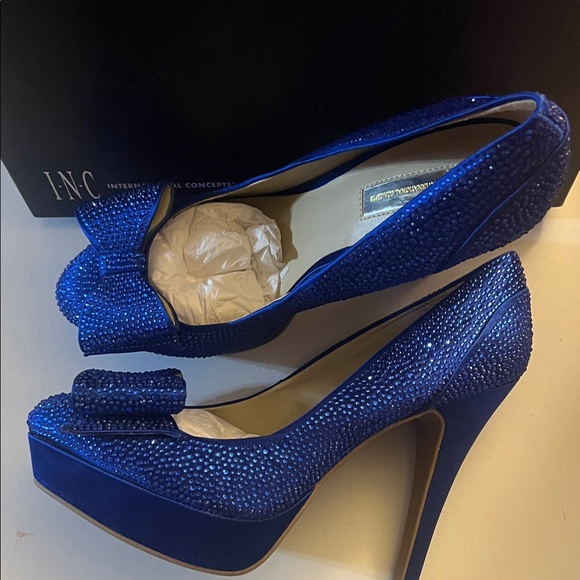 INC International Concepts Shoes - Sz9 INC International Concepts Royal Blue Embellished Platform Stilleto heels
